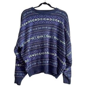 Vintage Blue and Purple Knit Sweater